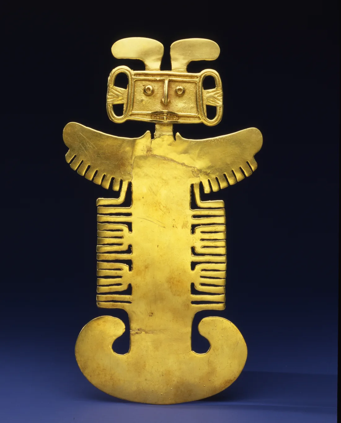 Breast pendant of a divine half-human half-animal creature, copper and gold