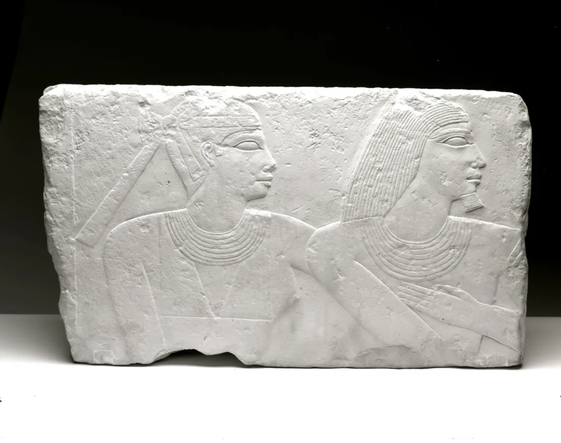  Tomb relief of a married couple, made of limestone