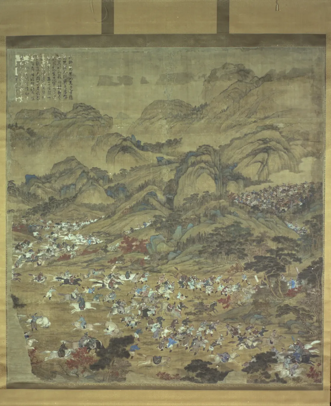 Depiction of a battle, painting