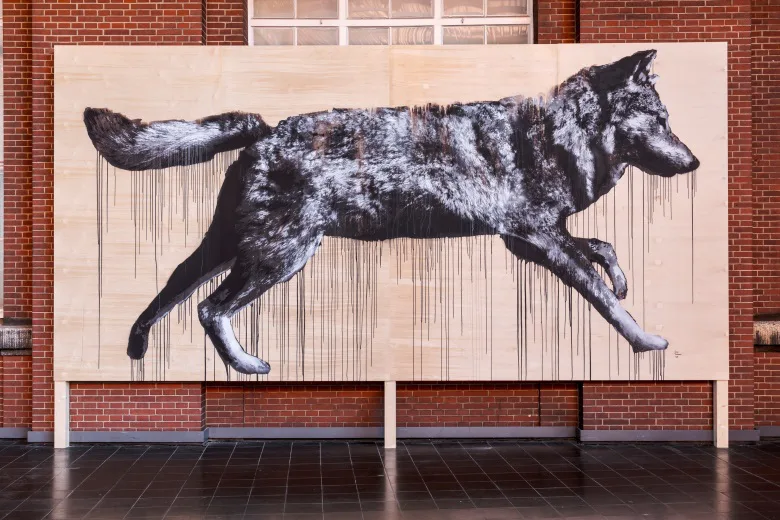 Gespraytes Wolfsmotiv All City Movement – Frame 6 von Jussi TwoSeven, 2019⠀