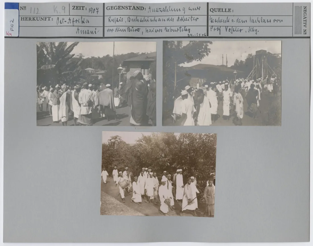 Ikonokarte mit historischen Fotografien aus Amani