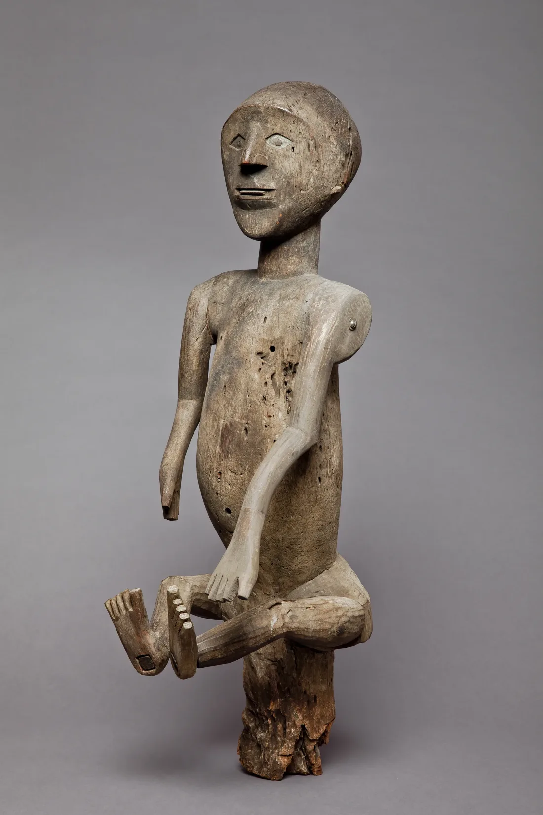 Bestattungsmarionette, Holz, Metall, 19. Jh.