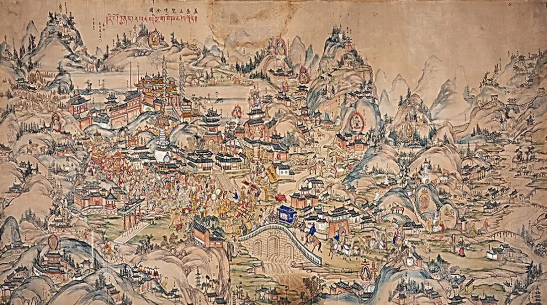 General view of the sacred sites of Wutaishan, Cartographer unknown, China, 2nd half of 19th century
