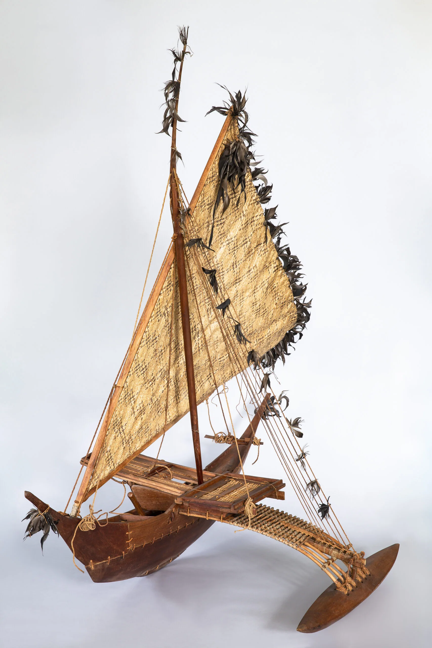 Walap, model of an outrigger canoe, before 1911, Pacific Ocean