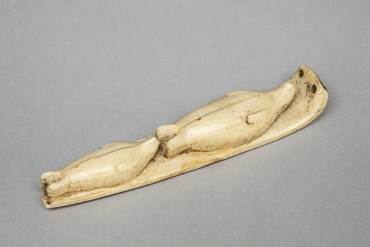 Two seals on their backs
Yupiit, Iñupiat or Aleut
Alaska
before 1882
Ivory