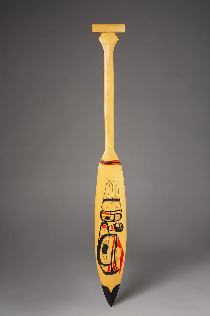 Paddle, Charles N. Natkong SR (Lla‘iishaan) (Tlingit), Higdáa Gándlaay (Hydaborg), Alaska, before 1978, Sukkwan Strait